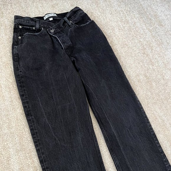 Abercrombie & Fitch The Dad Crossover Criss Cross Jeans 26 / 2 Curve Love - Picture 3 of 10